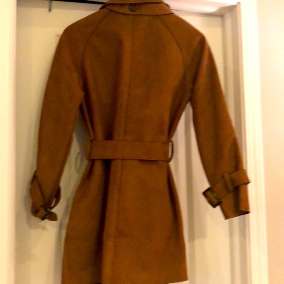 Faux Suede Trench  Coat - Picture 4 of 7